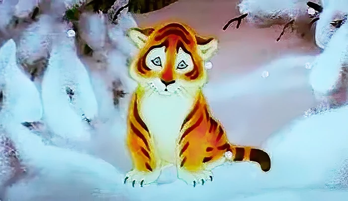 Мультфильм Тигрёнок на подсолнухе Мультфильм Тигрёнок на подсолнухе